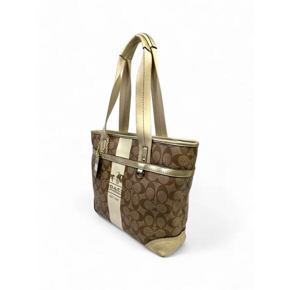 Coach Signature Stripe Heritage Tote Bag - Picture 10 of 16